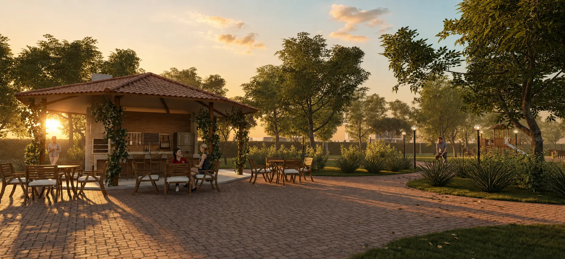 Espaço gourmet do Barra Ville Residencial loteamento fechado em Jaguariúna São Paulo